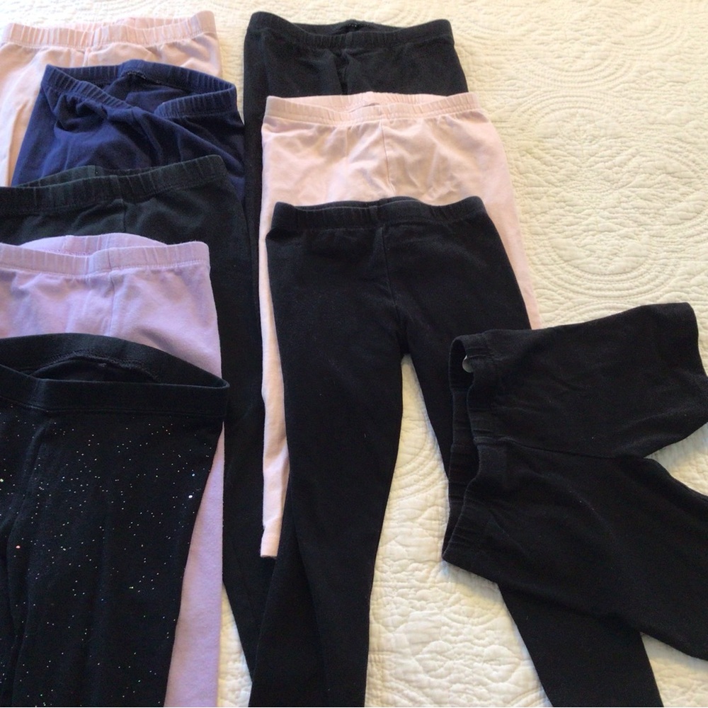 Toddlers Legging Bundle in Black, Pink, Purple, Navy